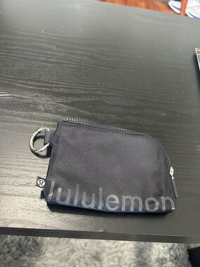 lululemon athletica Black Compact Zipper Keychain Pouch